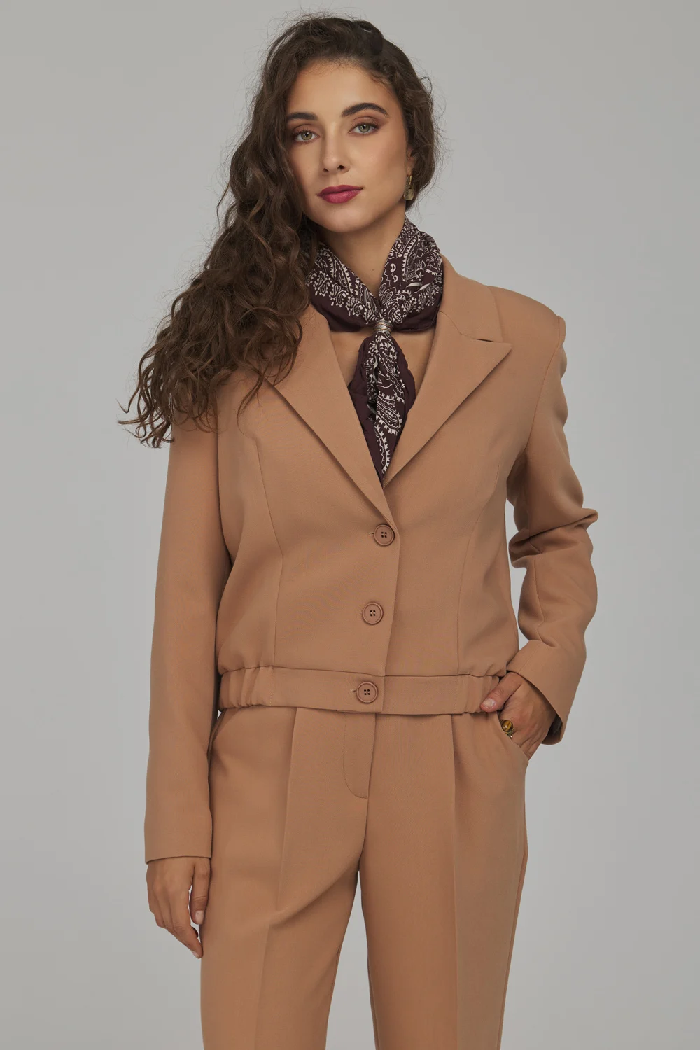 Nife Veste de tailleur brune