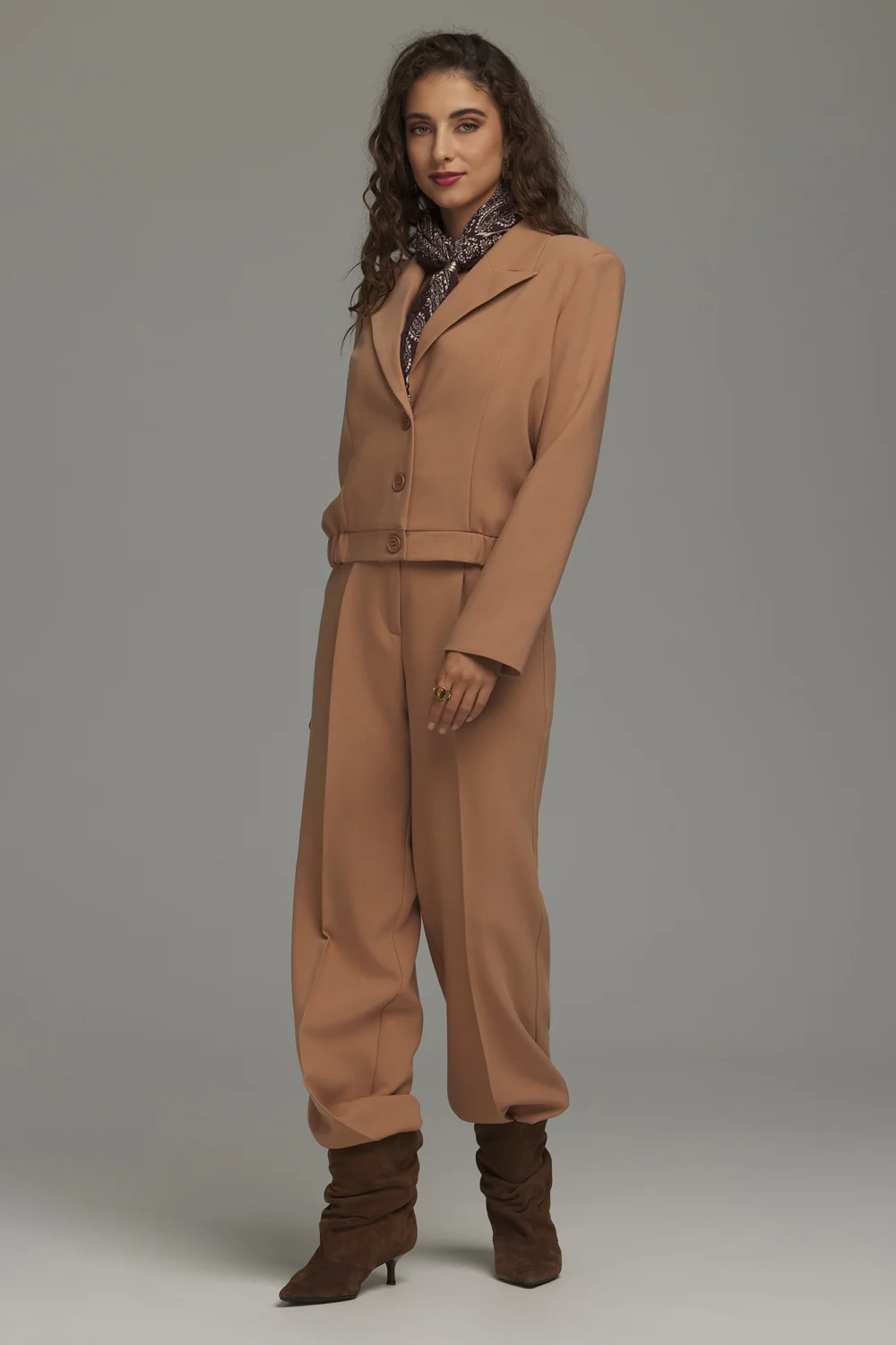 Nife Veste de tailleur brune