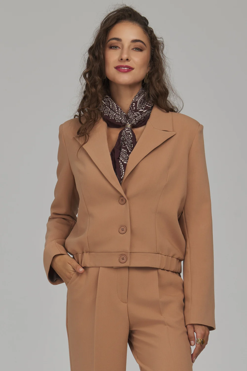 Nife Veste de tailleur brune