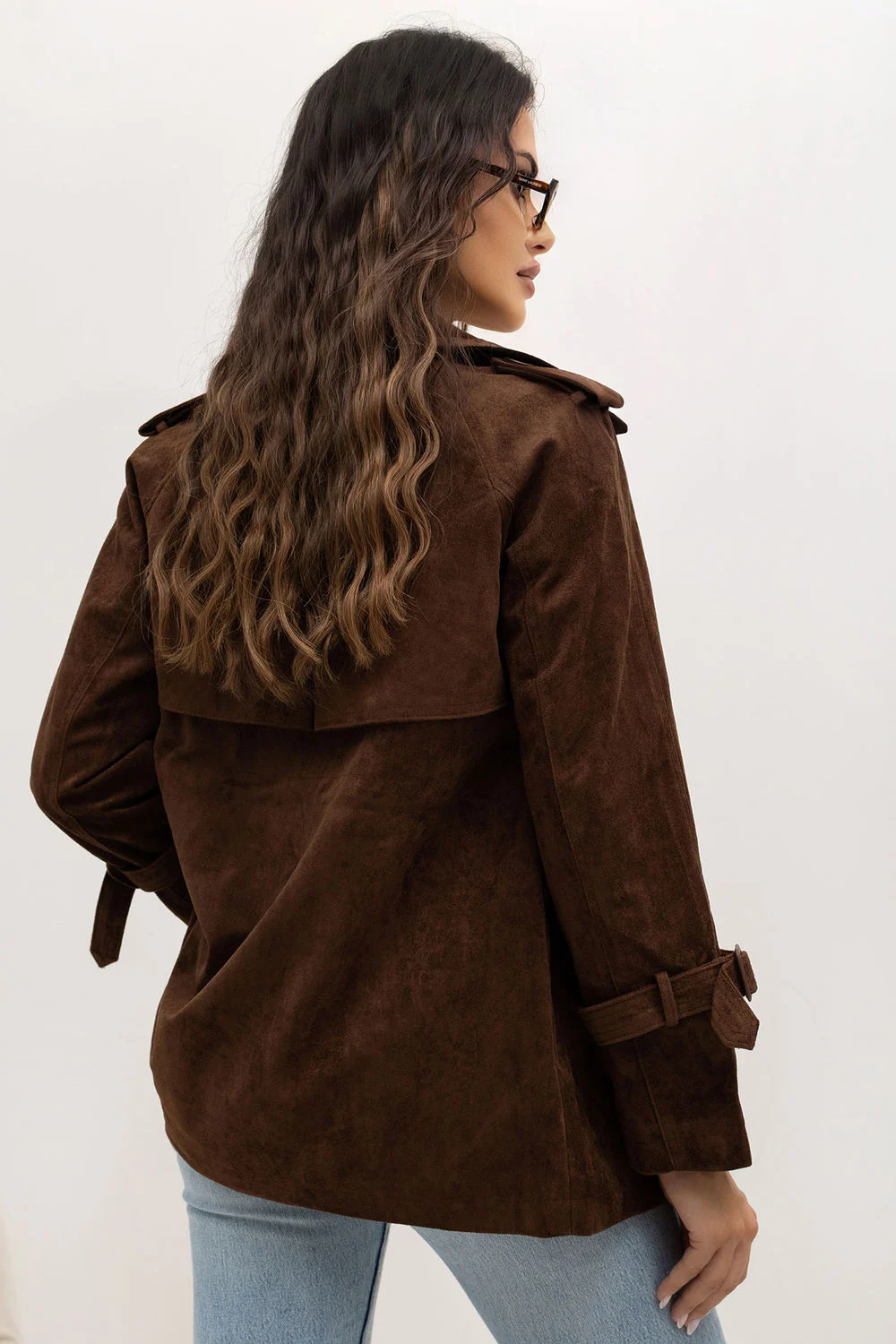 Manteau brun à double boutonnage – Image 3