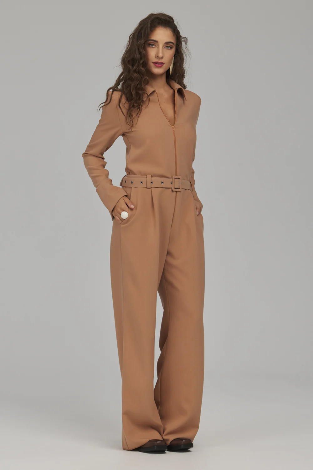 Combinaison brune à jambes larges – Image 2