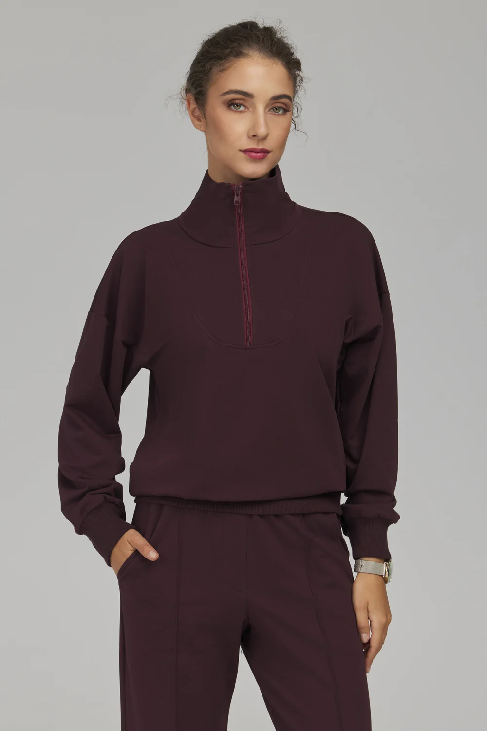 Sweatshirt oversize violet en coton