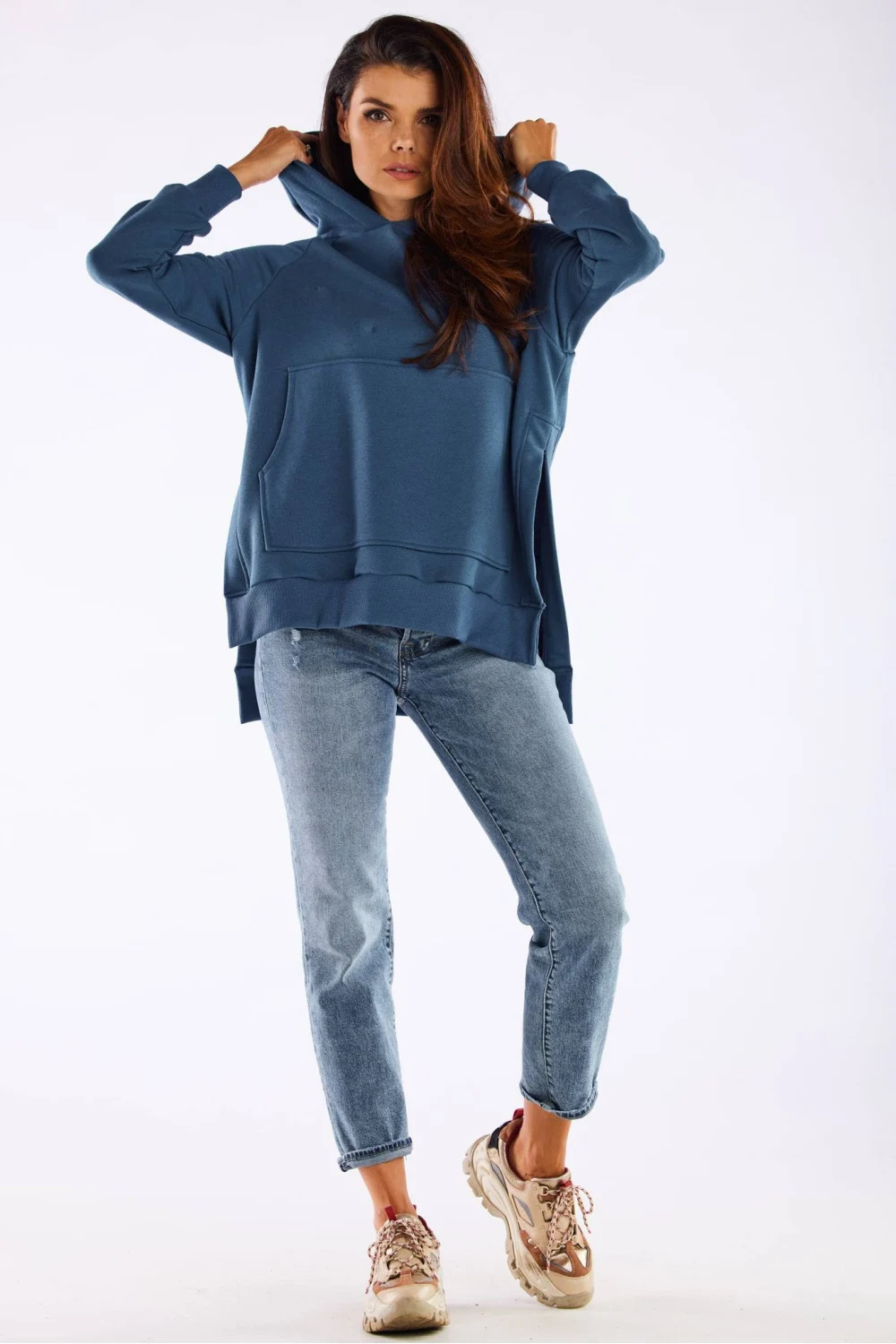 Sweatshirt oversize bleu en coton – Image 2
