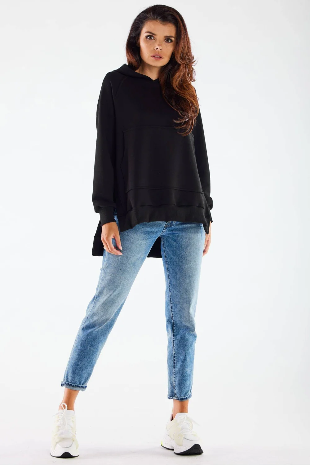 Sweatshirt à capuche oversize noir – Image 2