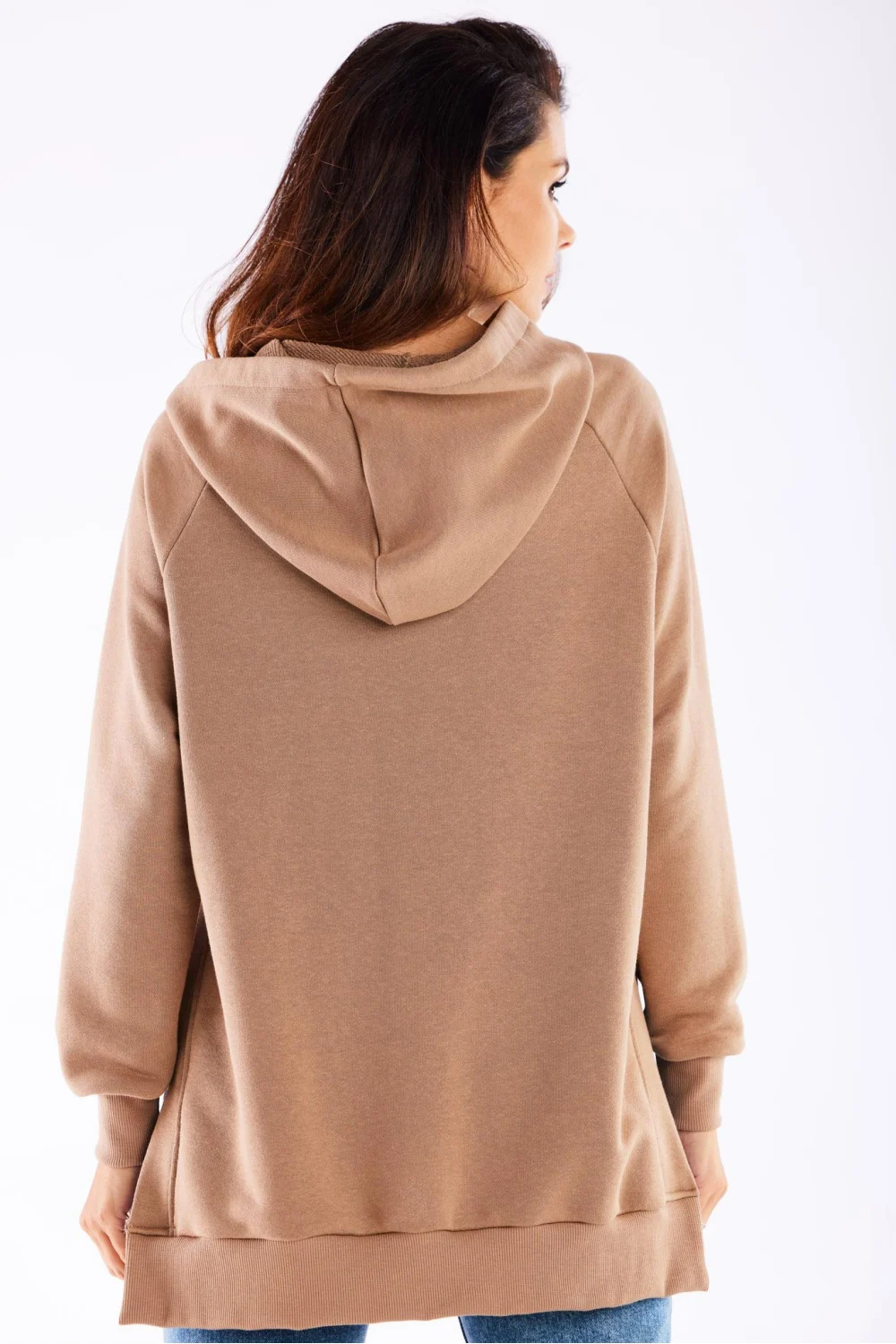 Sweatshirt à capuche oversize beige – Image 3
