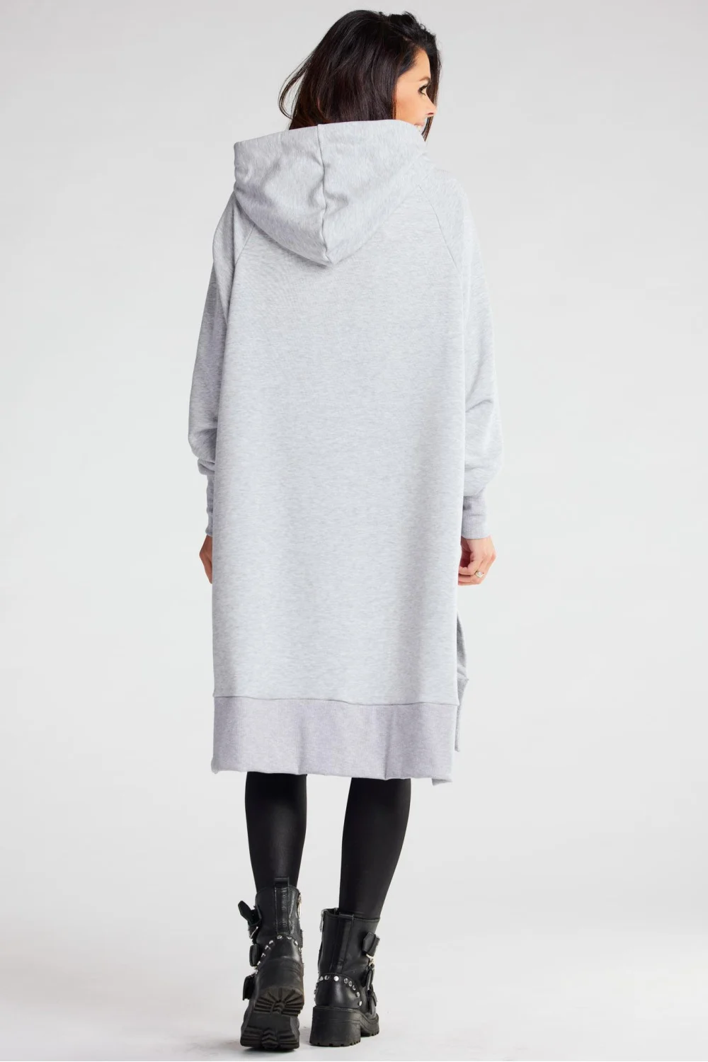 Sweatshirt à capuche oversize gris – Image 3