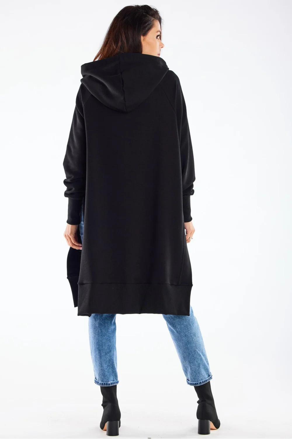 Sweatshirt à capuche oversize noir – Image 3