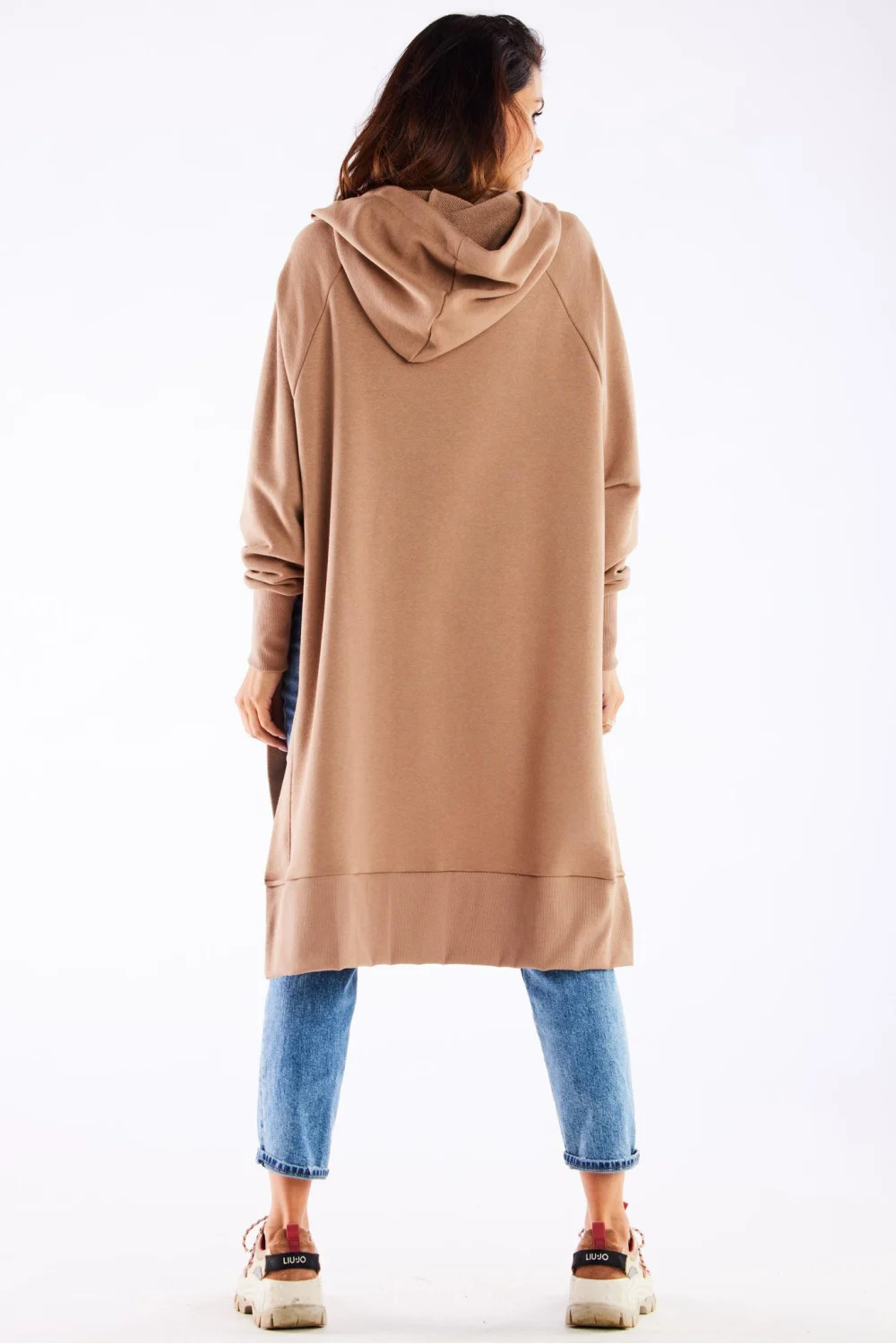 Sweatshirt à capuche oversize beige – Image 3