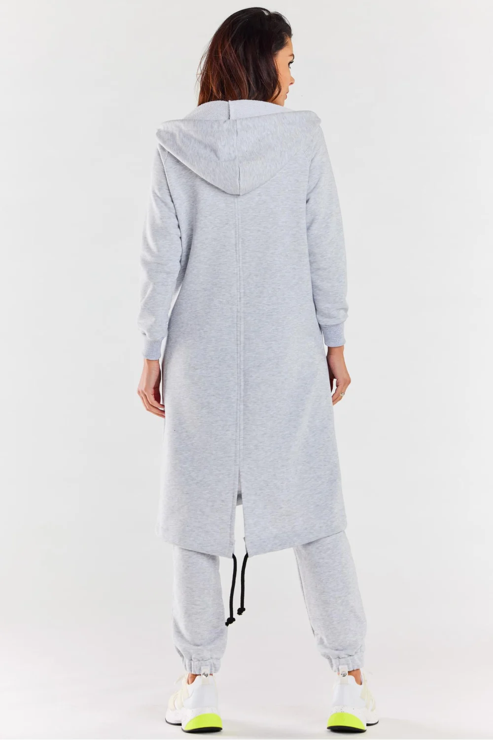 Sweatshirt à capuche gris en coton – Image 3