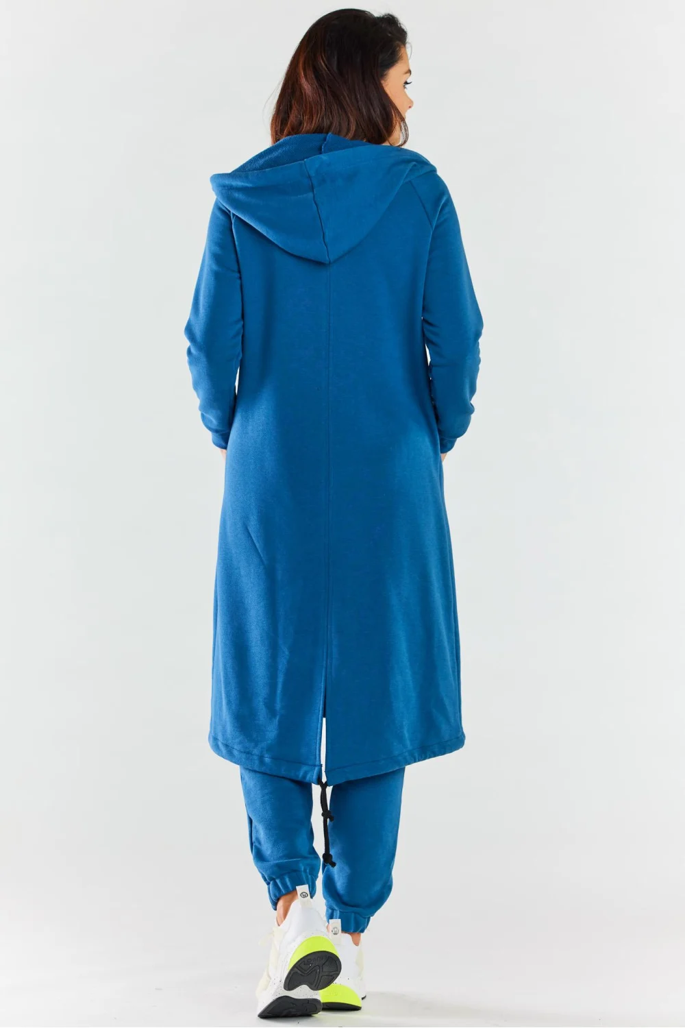 Sweatshirt à capuche bleu en coton – Image 3