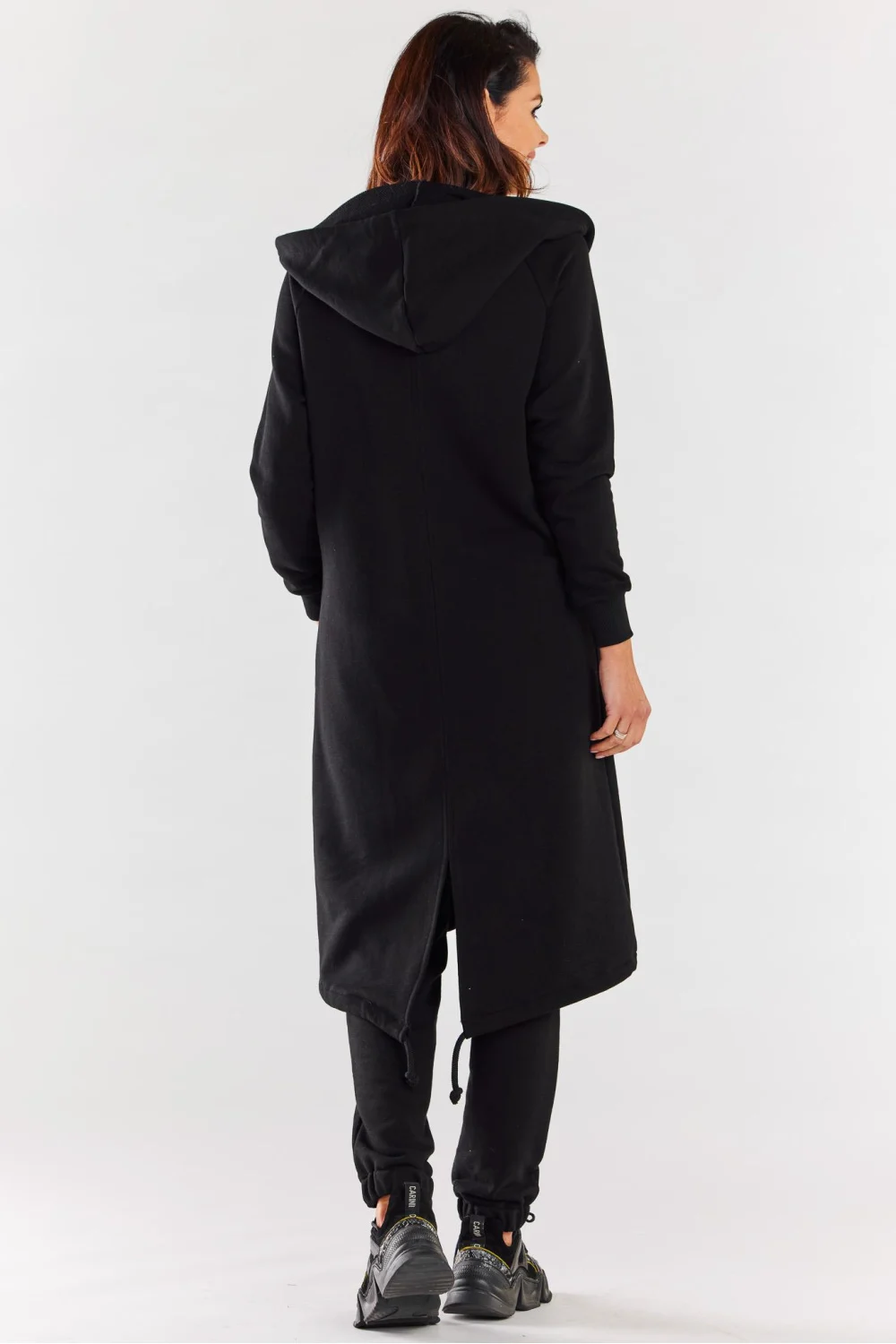Sweatshirt à capuche noir en coton – Image 3