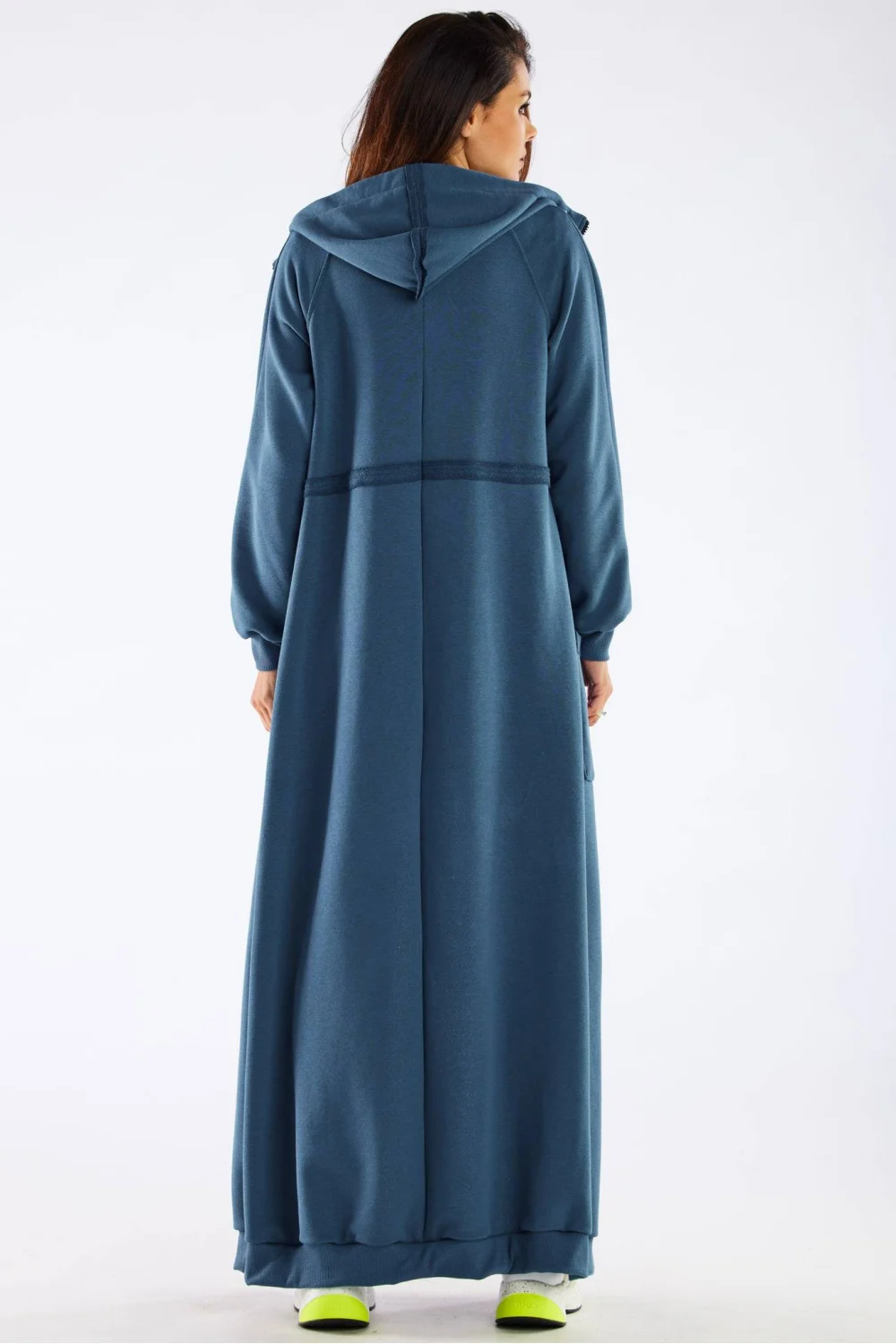 Sweatshirt à capuche bleu en coton – Image 3