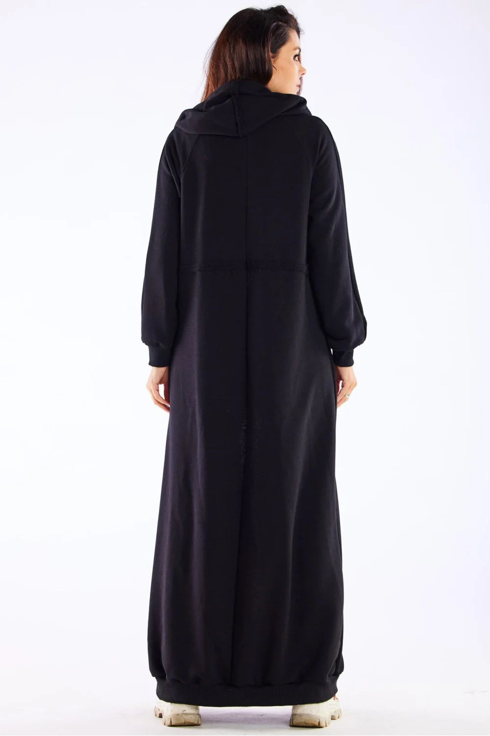 Sweatshirt à capuche noir en coton – Image 3
