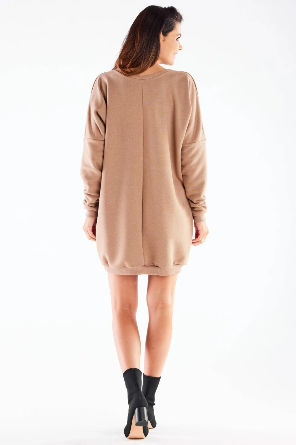 Robe courte oversize beige – Image 3