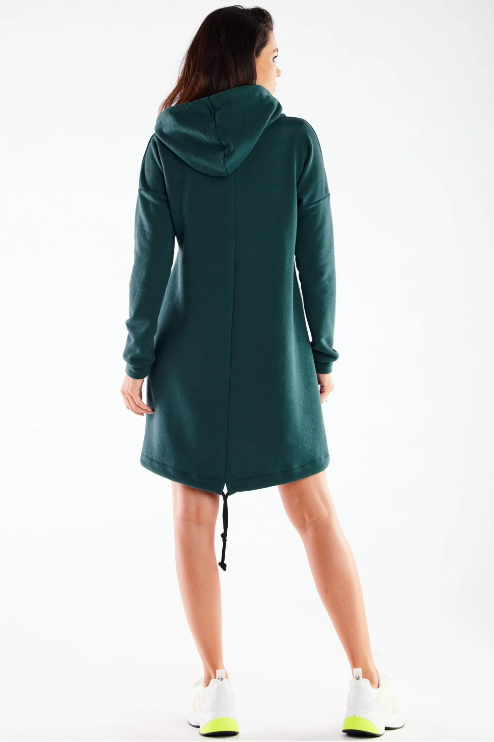 Robe évasée verte à manches longues – Image 3
