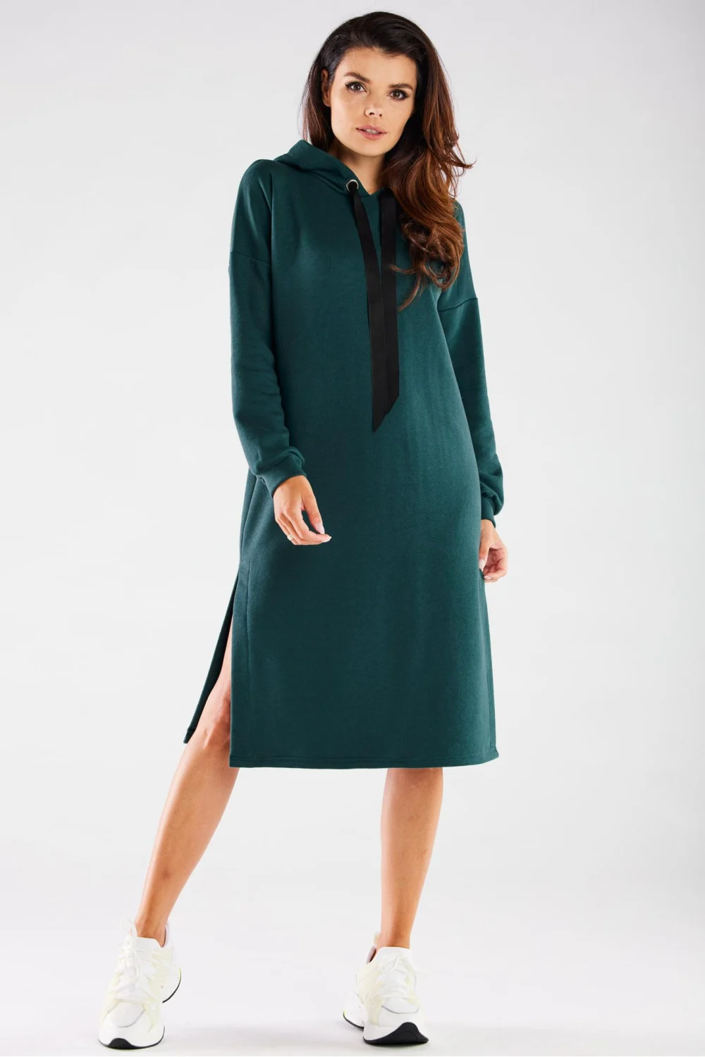 Robe oversize verte à manches longues – Image 2