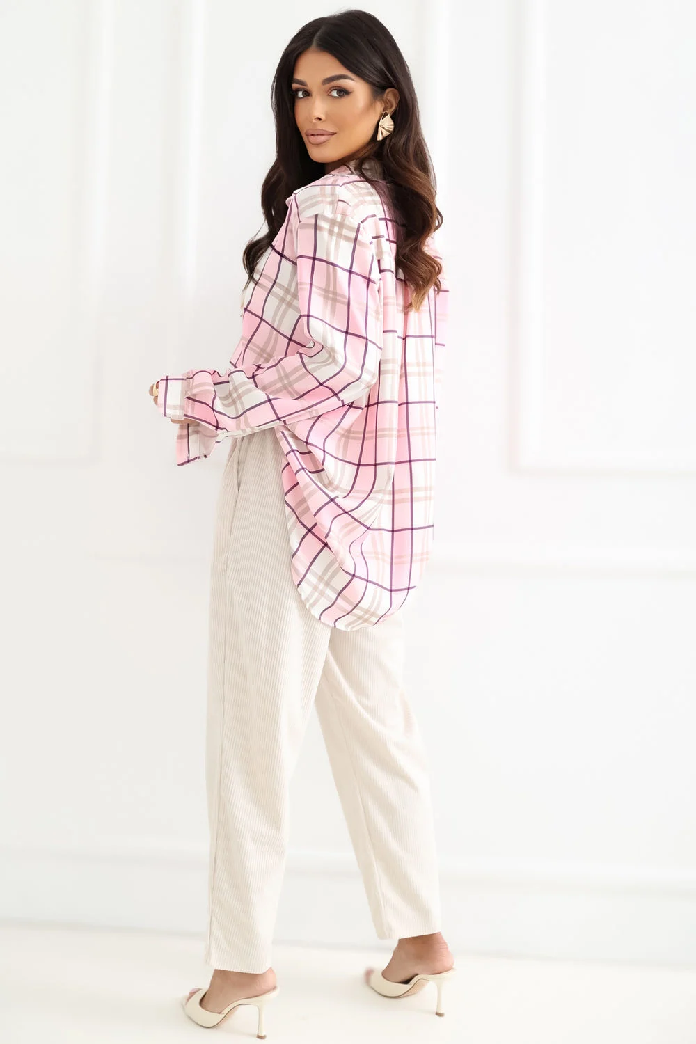 Chemise manche longue rose – Image 3