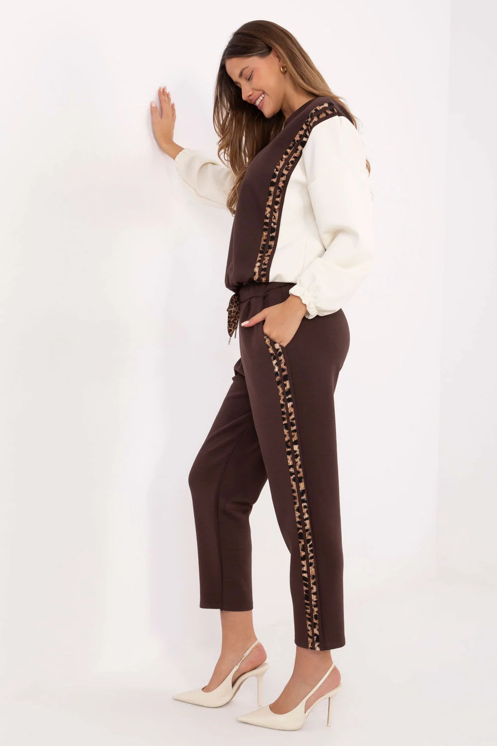 Ensemble sweat brun rayé – Image 2
