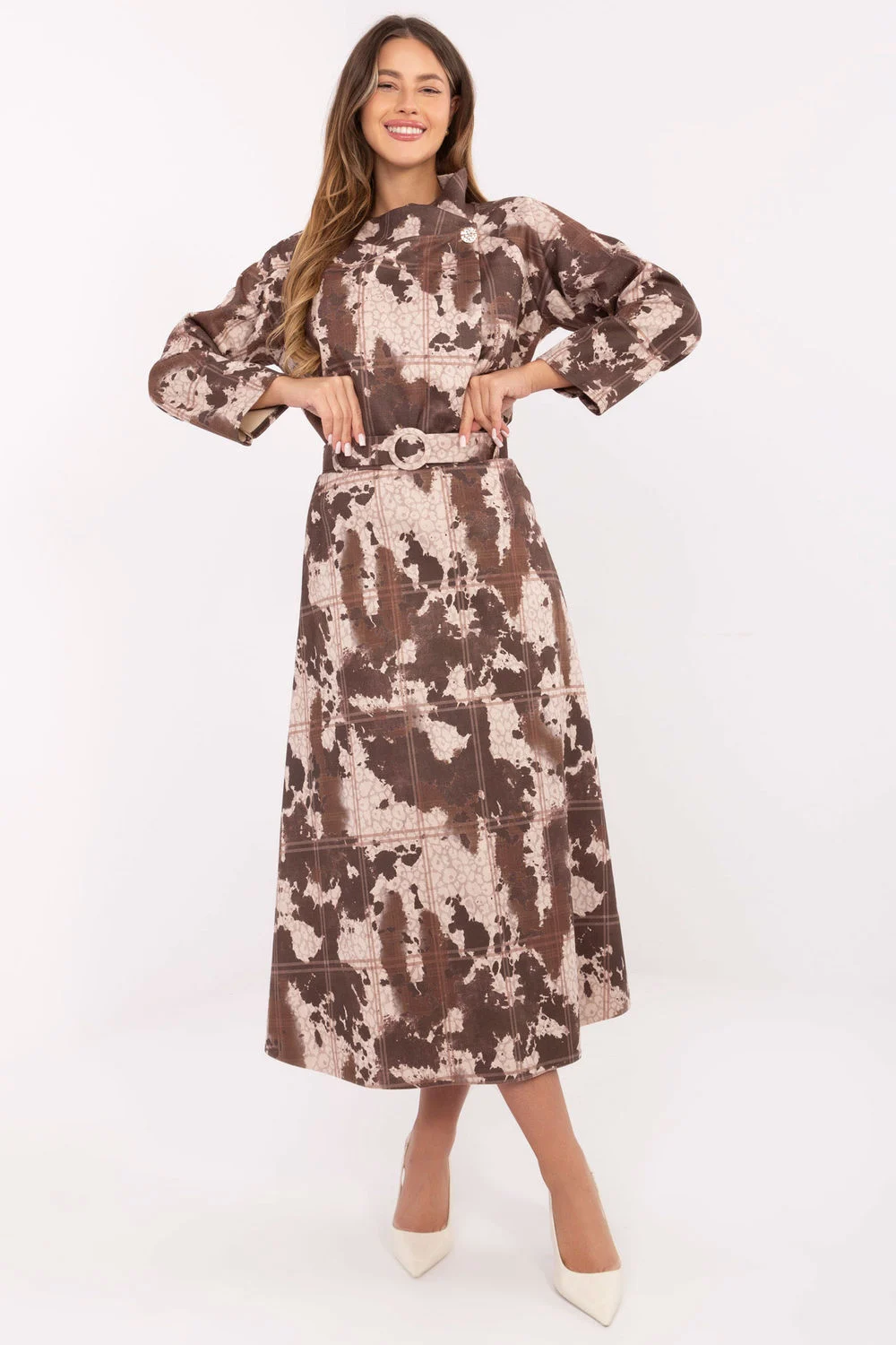 Jupe midi verte à carreaux