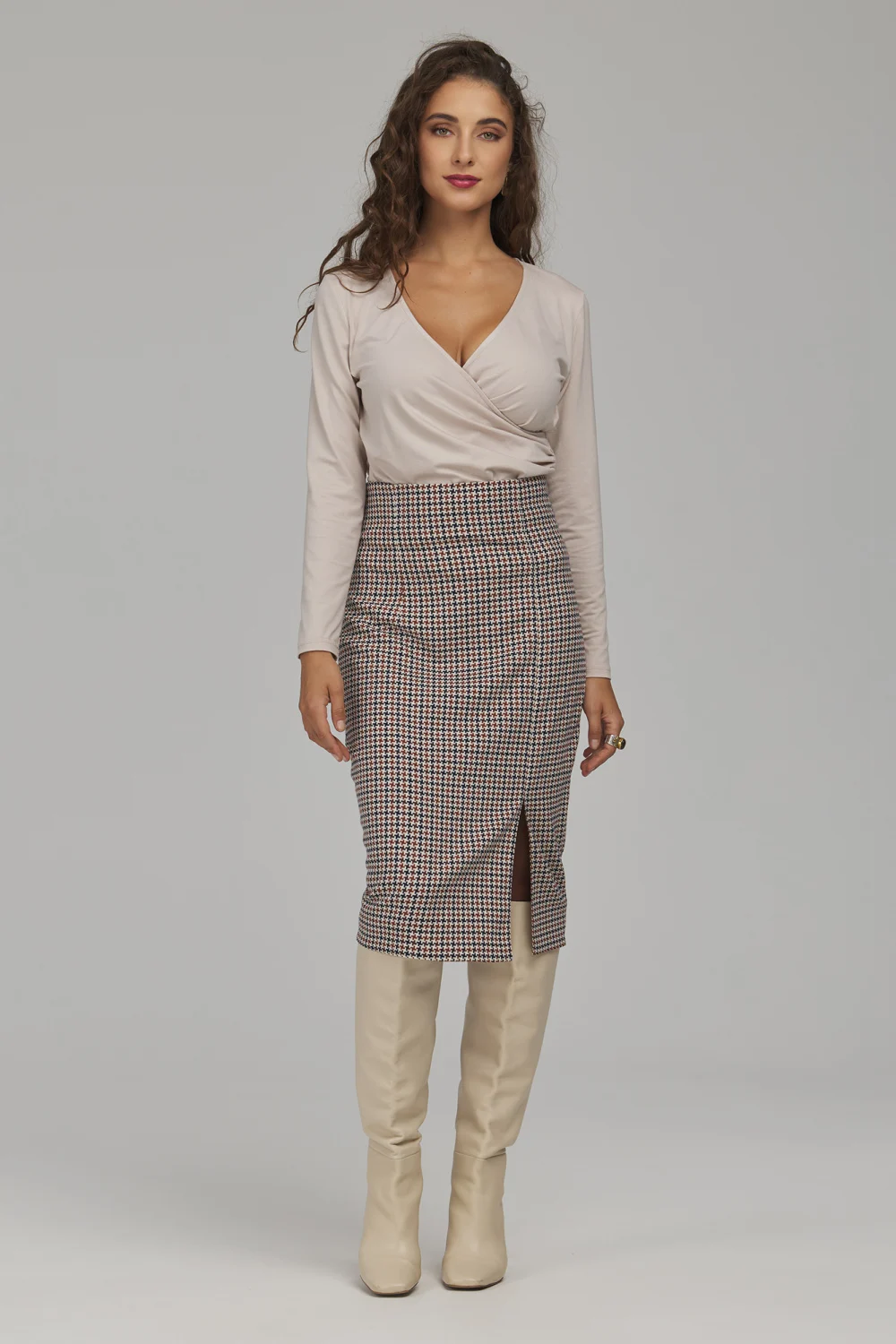 Jupe midi multicouleur