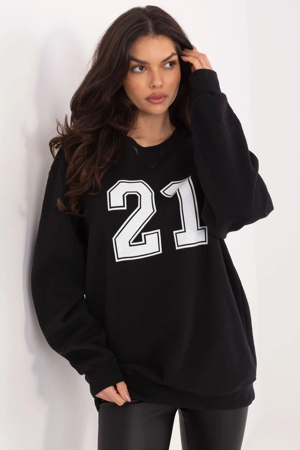 Sweatshirt cintré noir en coton