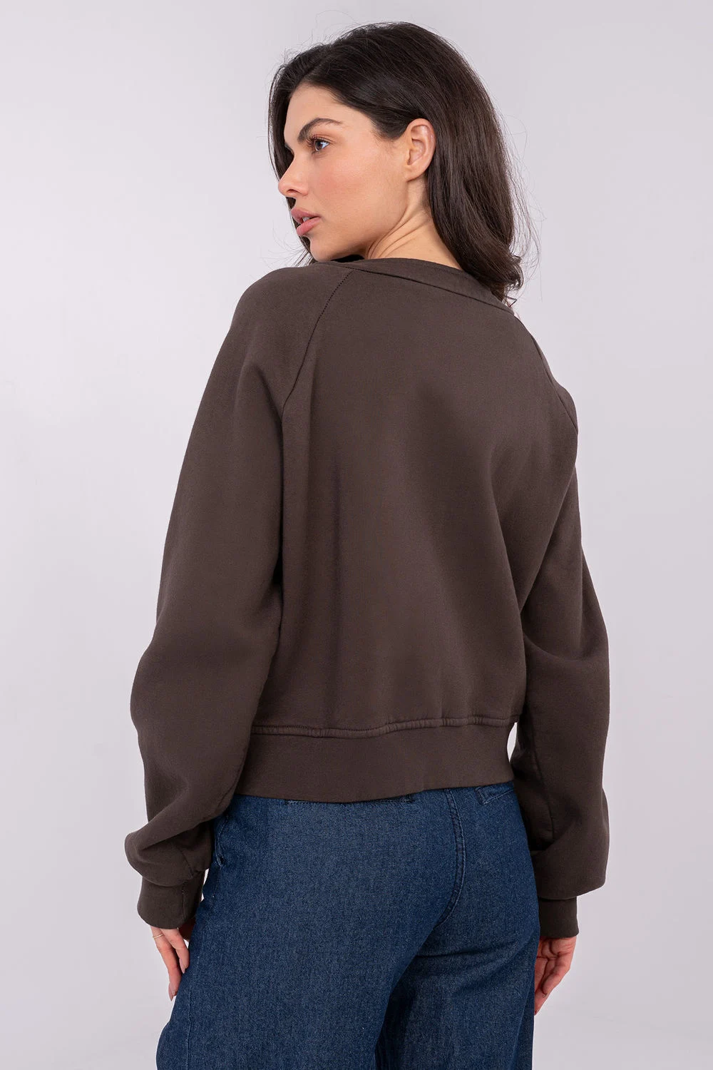 Sweatshirt brun en coton – Image 3