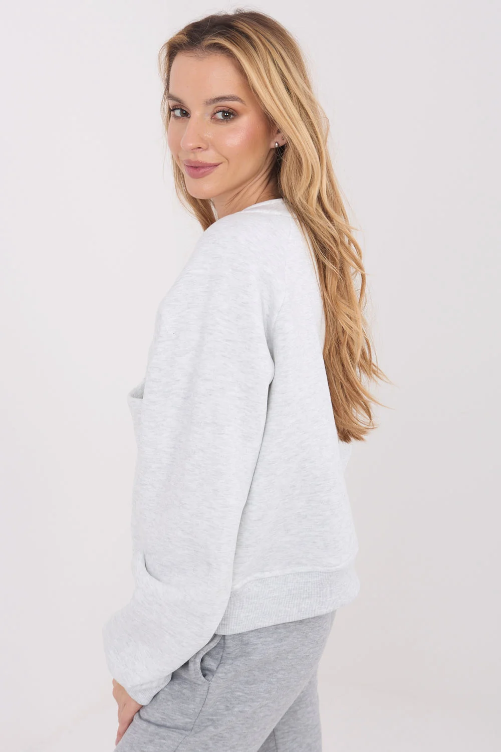 Sweatshirt gris en coton – Image 3