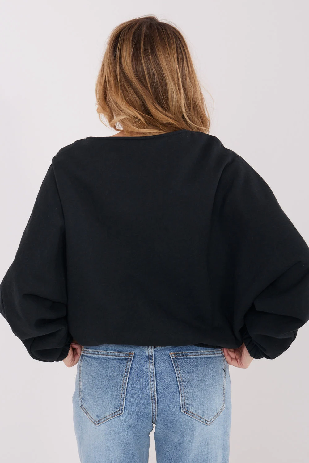 Sweatshirt noir en molleton – Image 3