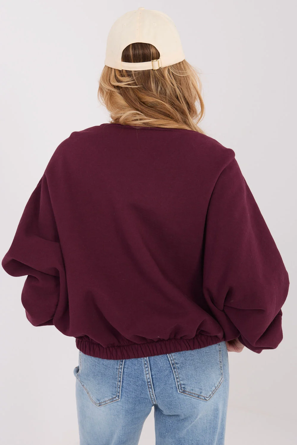 Sweatshirt zippé rouge en coton – Image 3