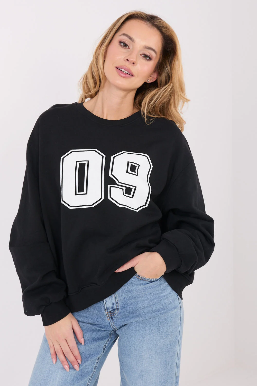 Sweatshirt noir imprimé