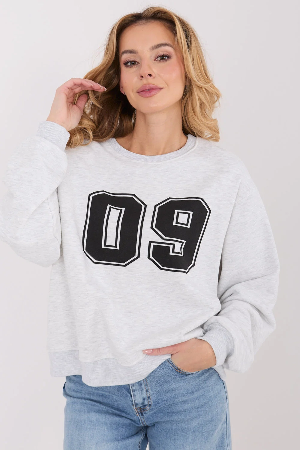 Sweatshirt gris imprimé