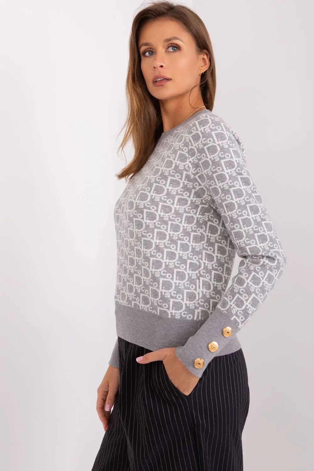 Chandail gris imprimé – Image 2