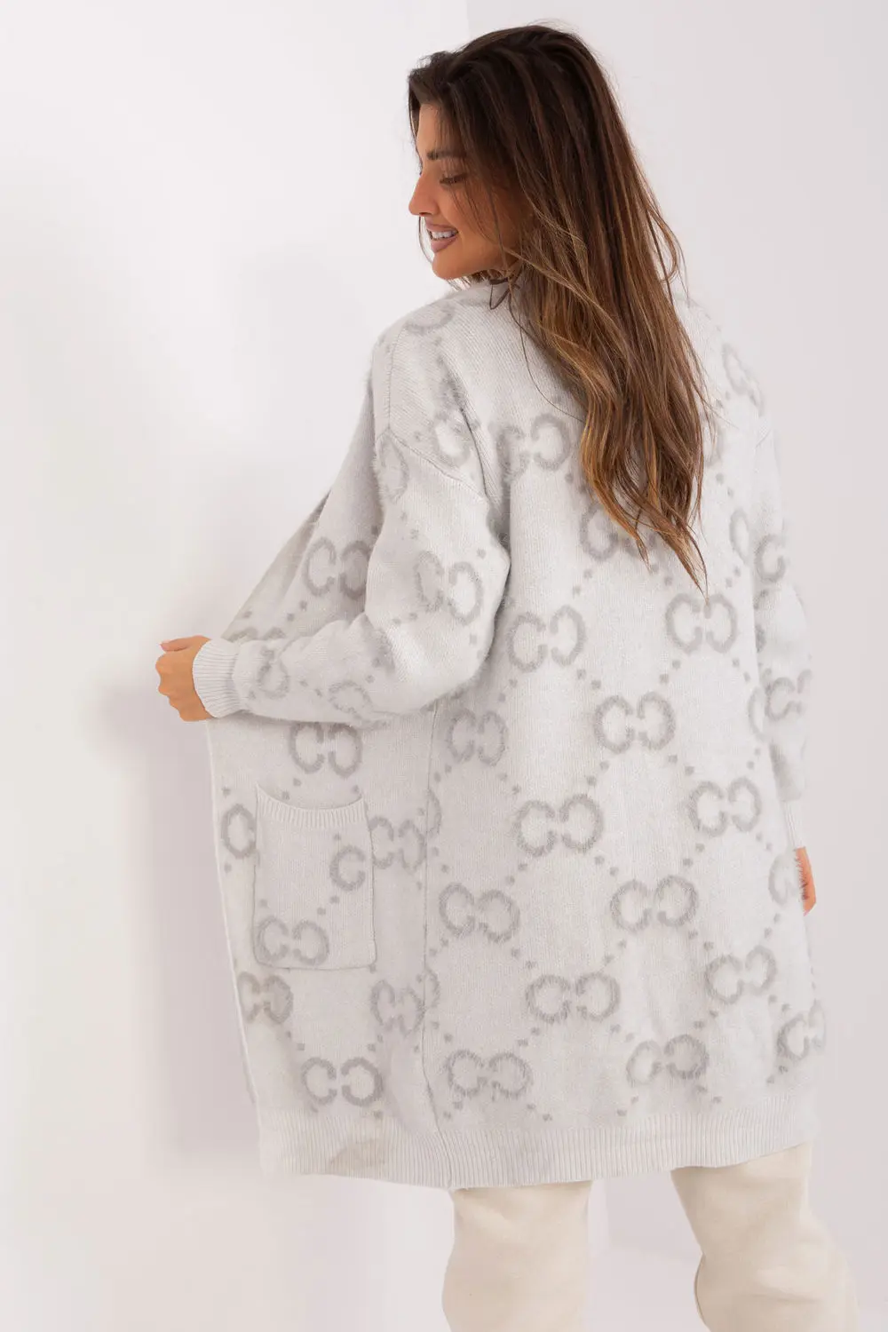Cardigan gris imprimé – Image 3