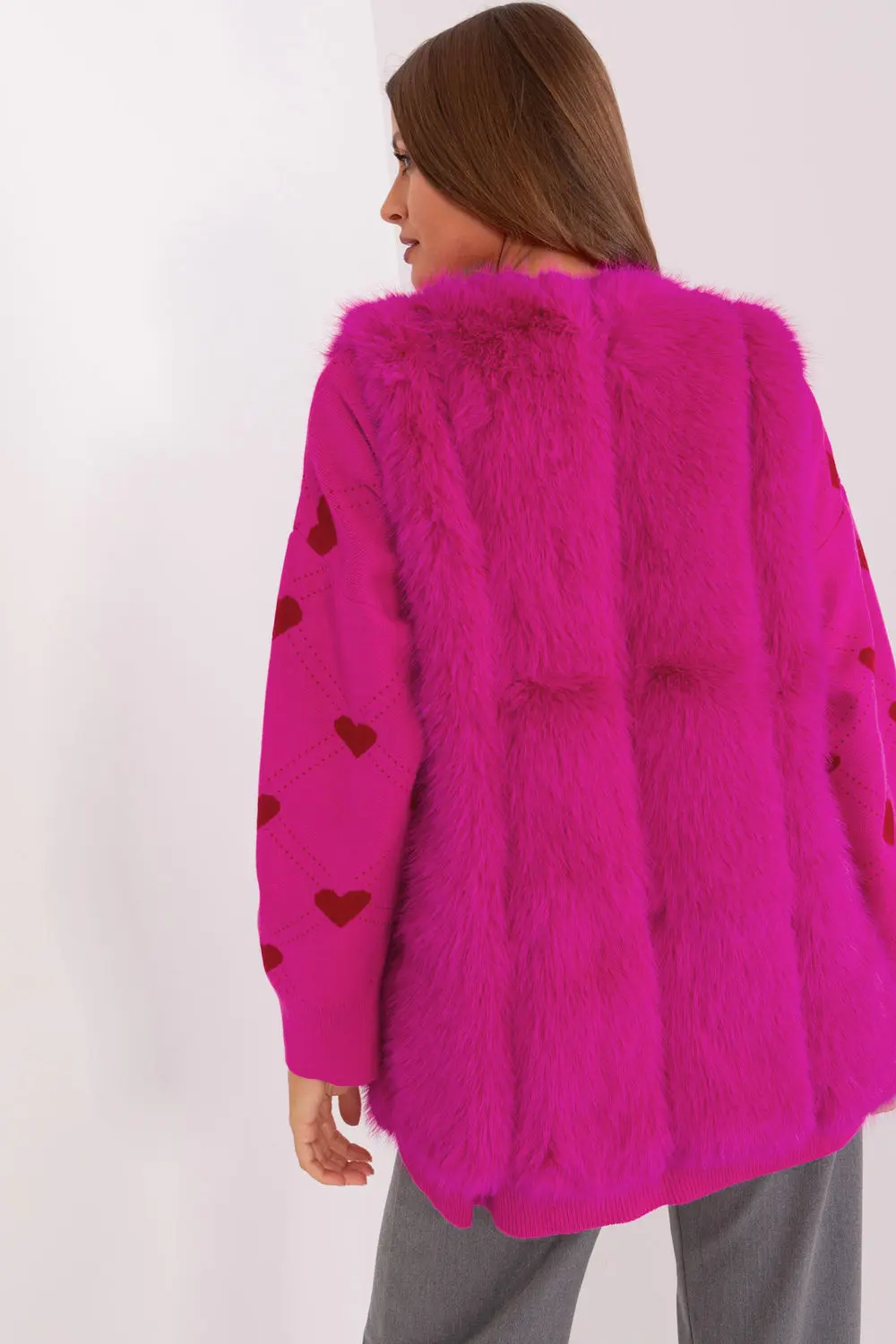 Gilet en fausse fourrure rose – Image 3