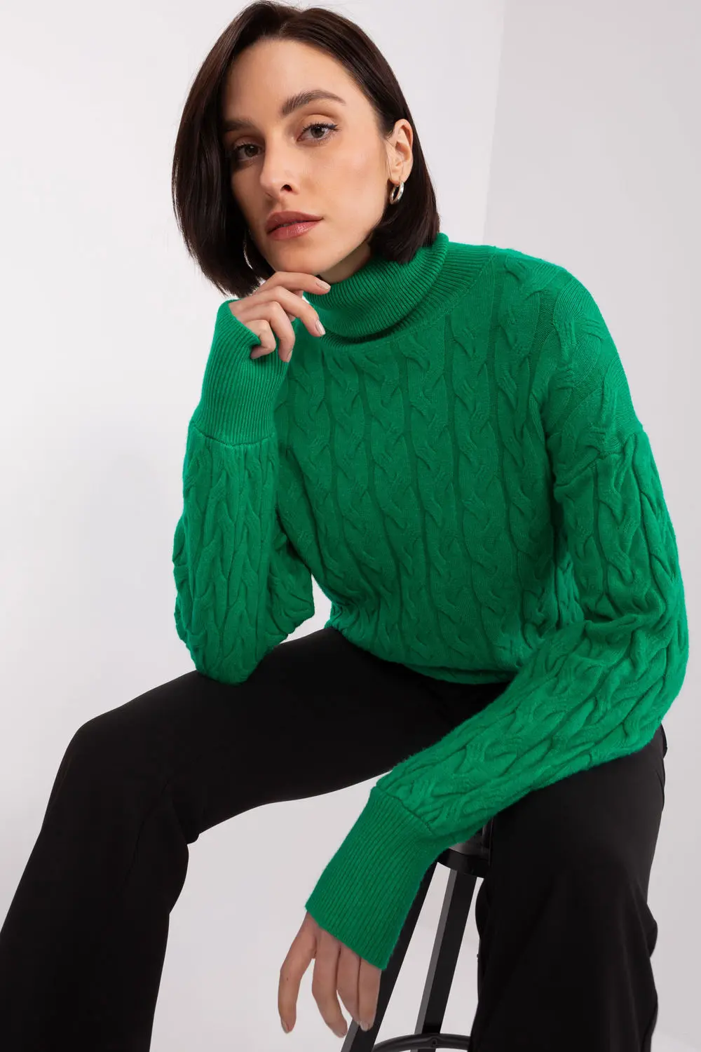 Col roulé vert – Image 4