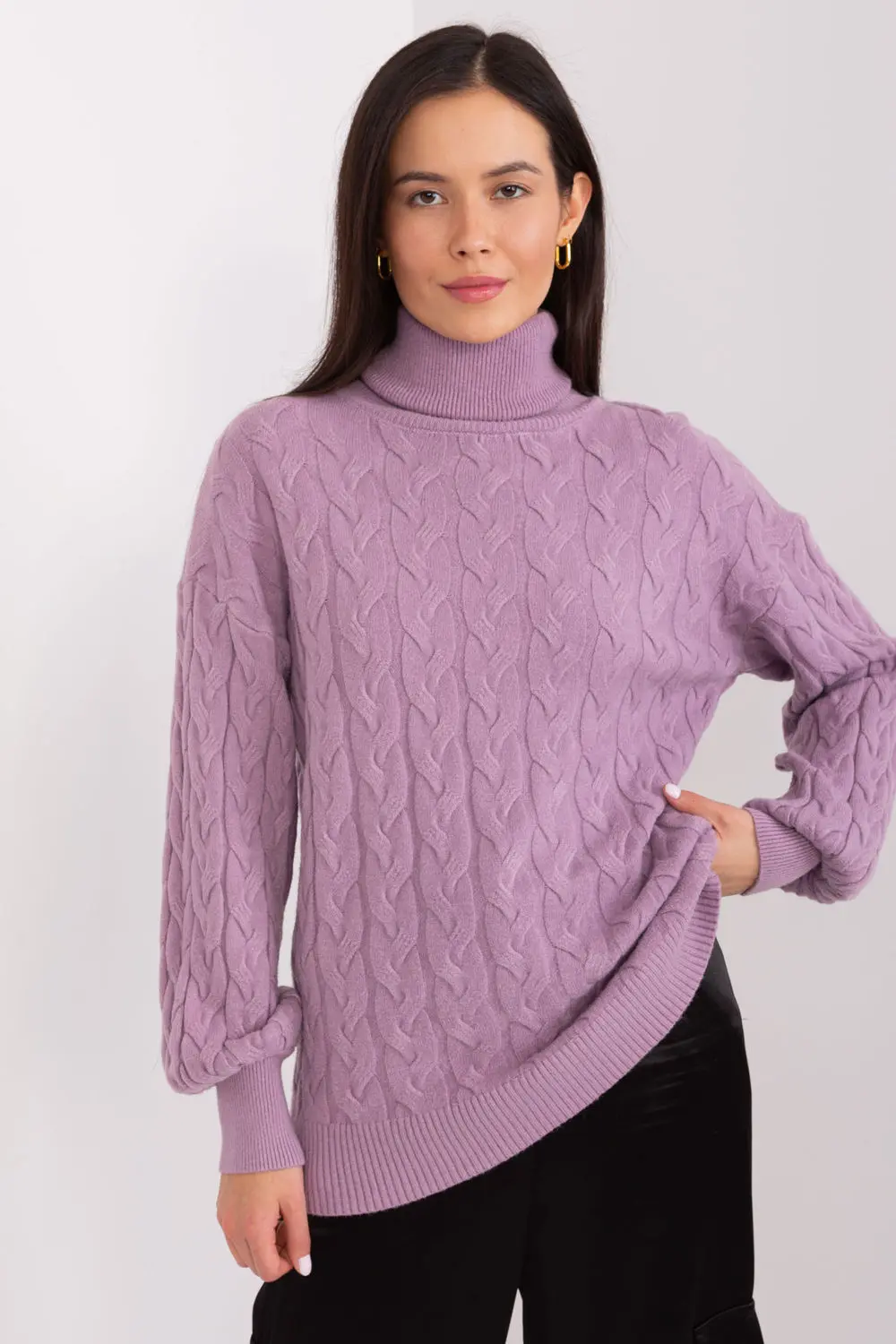 Col roulé violet