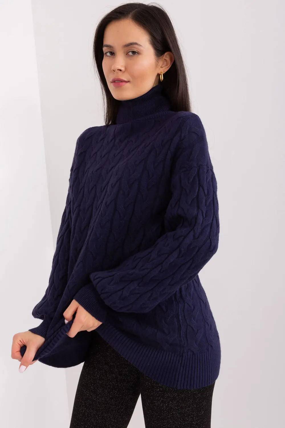 Col roulé bleu marine – Image 2