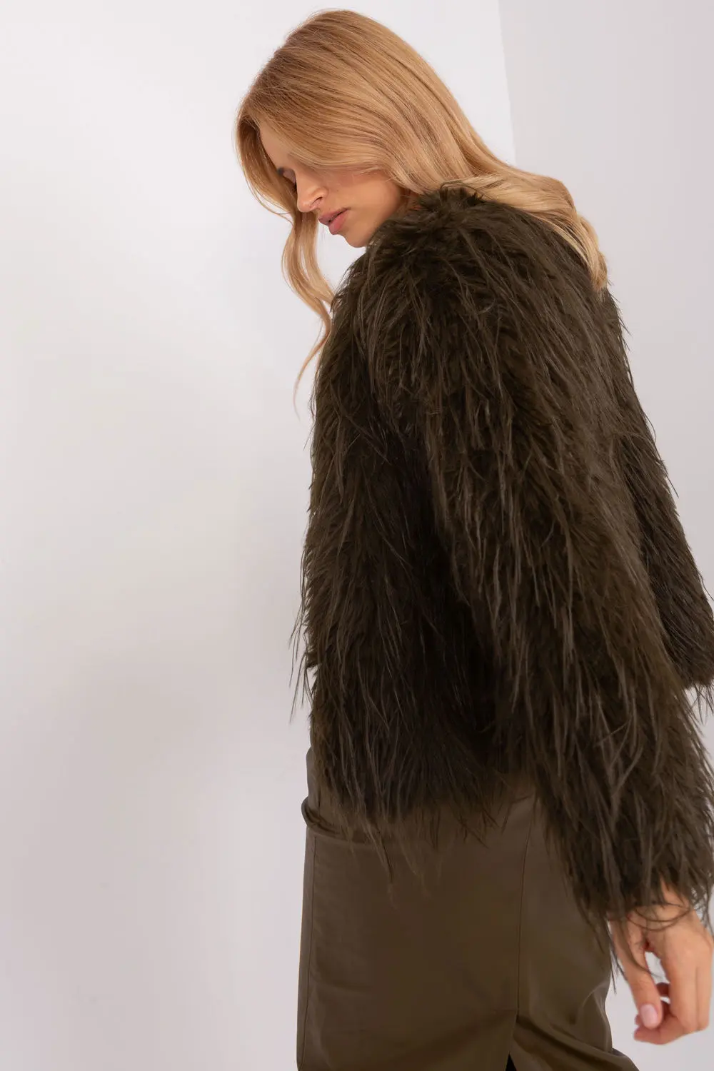 Veste en fausse fourrure verte – Image 3