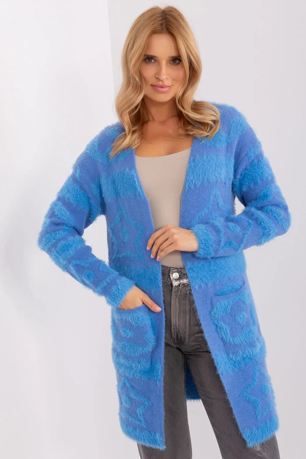 Cardigan oversize bleu