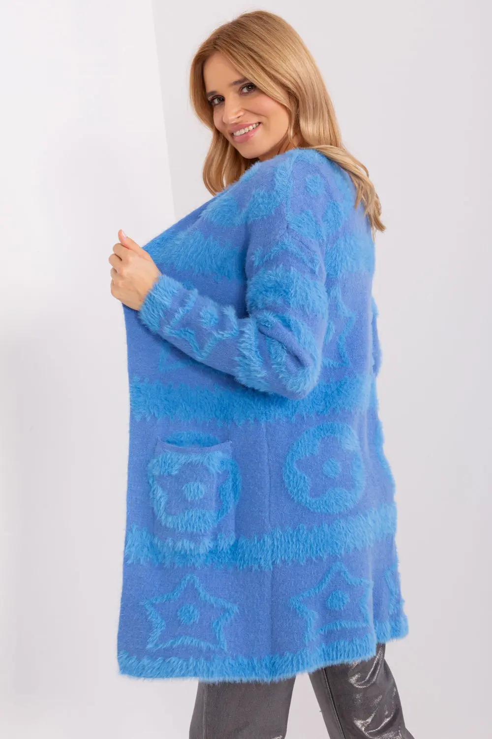 Cardigan oversize bleu – Image 2