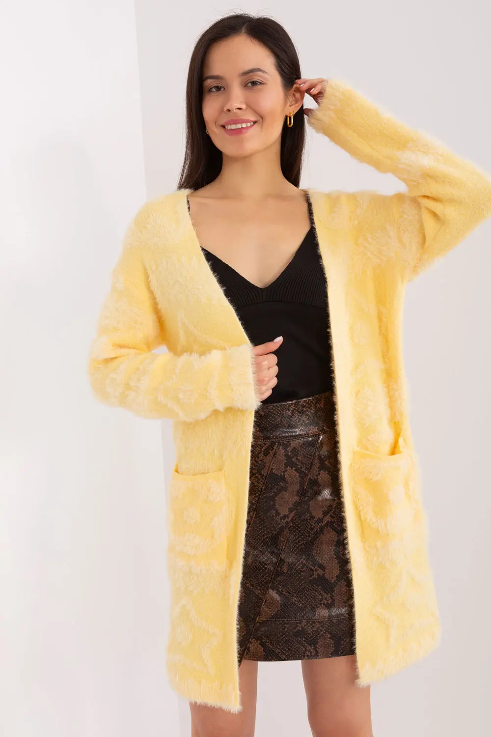 Cardigan oversize jaune