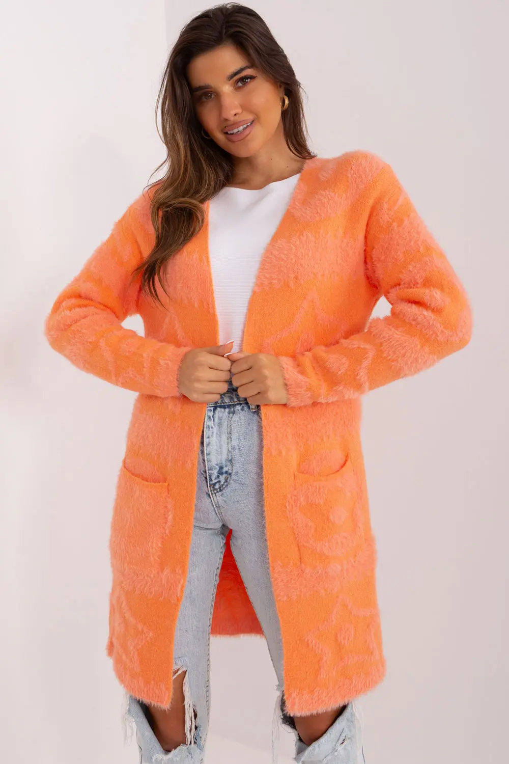 Cardigan oversize orange