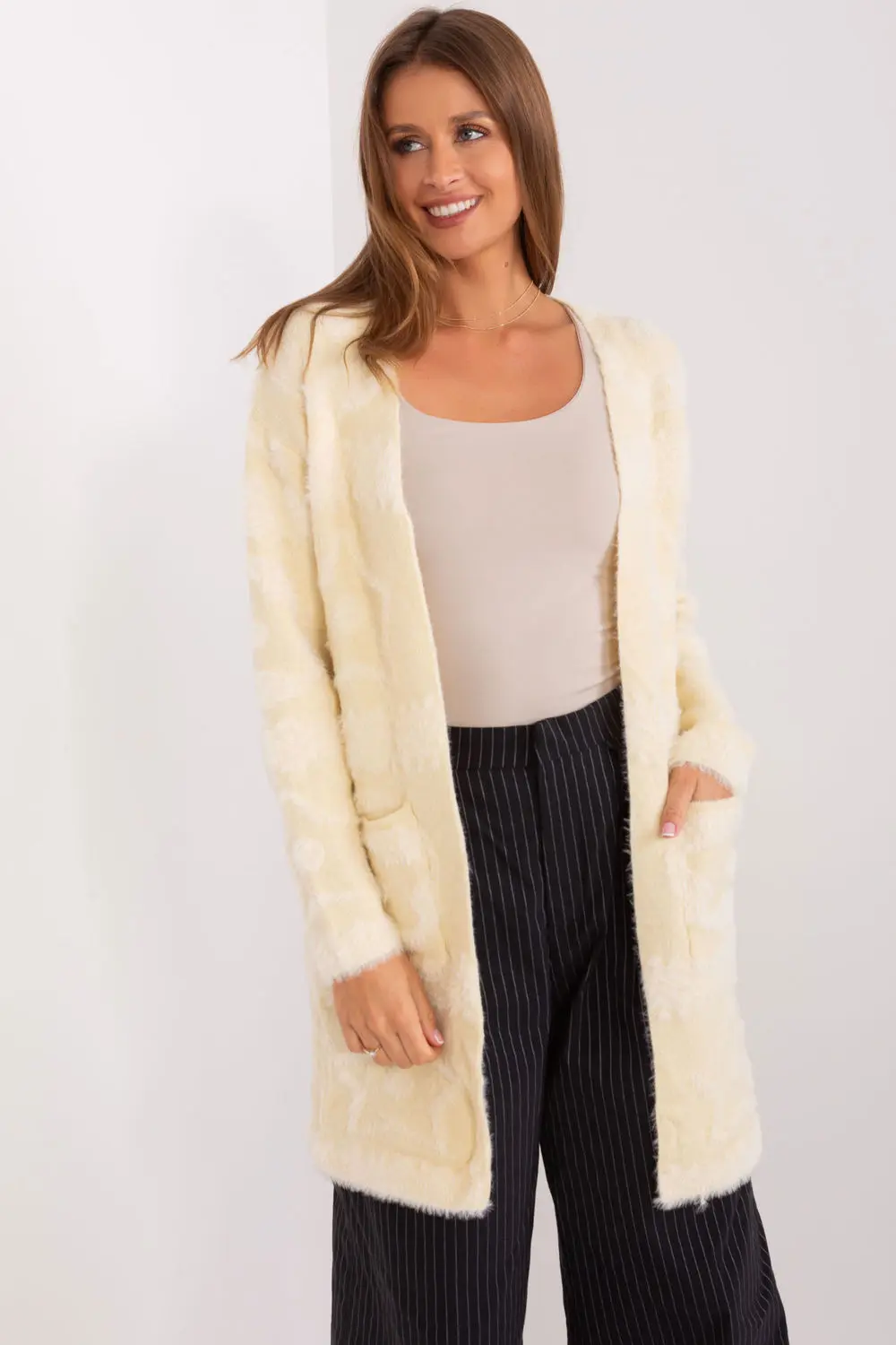 Cardigan oversize beige