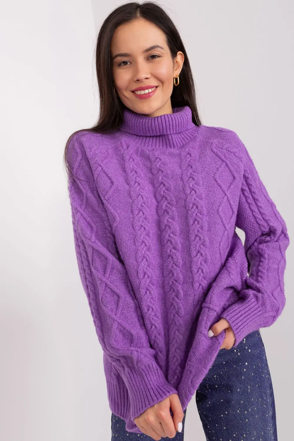 Col roulé violet