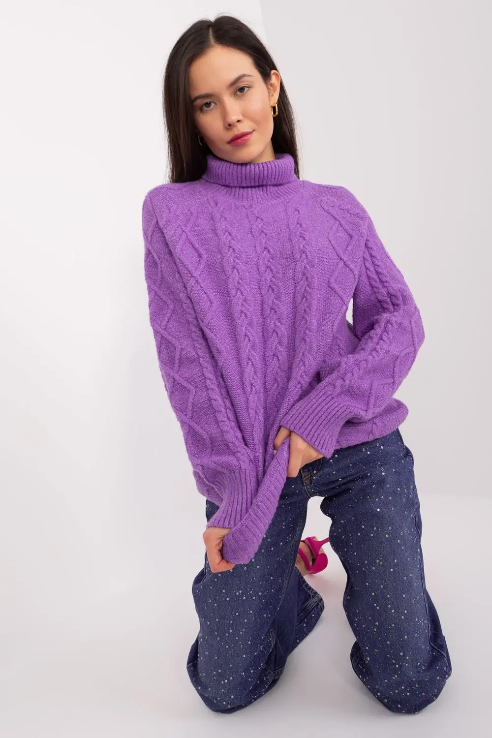 Col roulé violet – Image 2