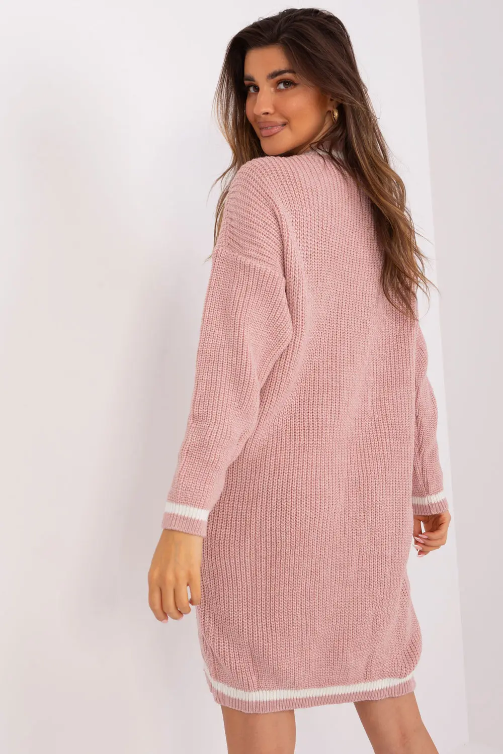 Robe pull rose à manches longues – Image 3