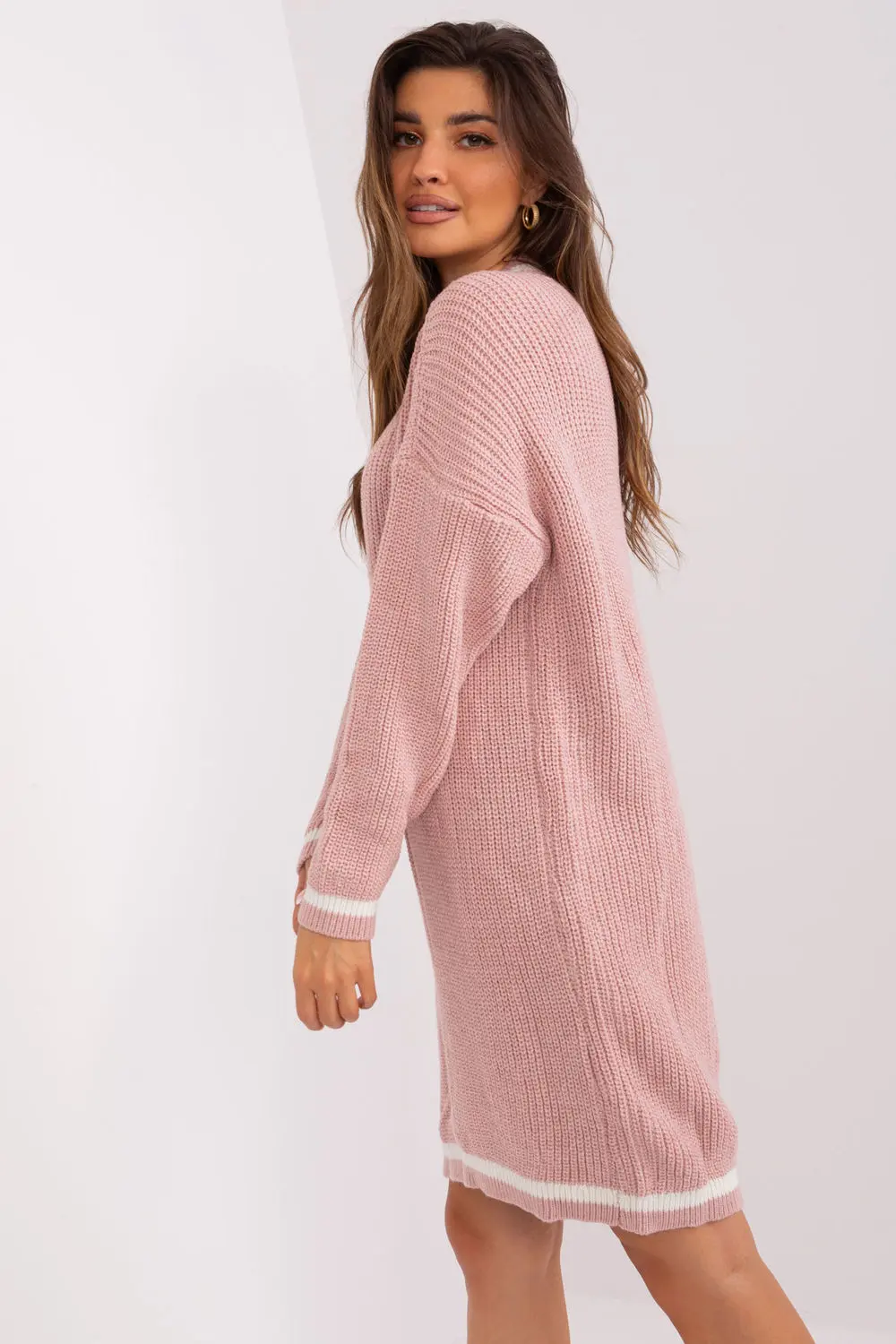 Robe pull rose à manches longues – Image 4