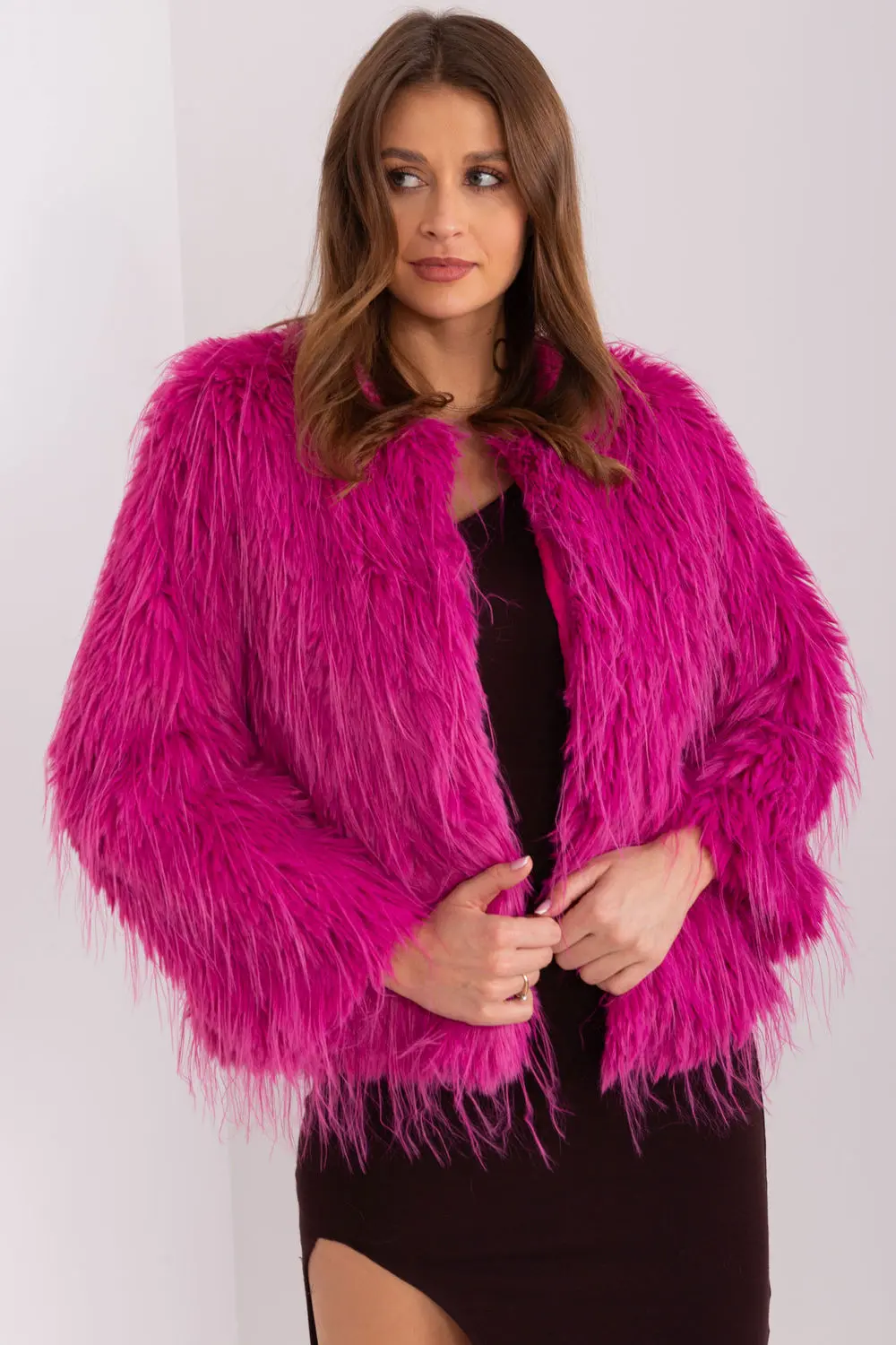 Veste en fausse fourrure rose