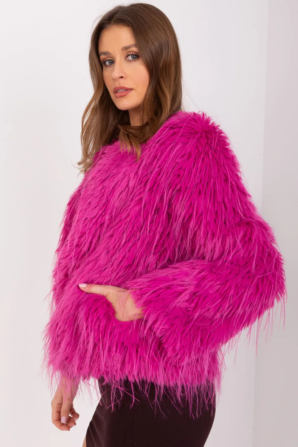 Veste en fausse fourrure rose – Image 3