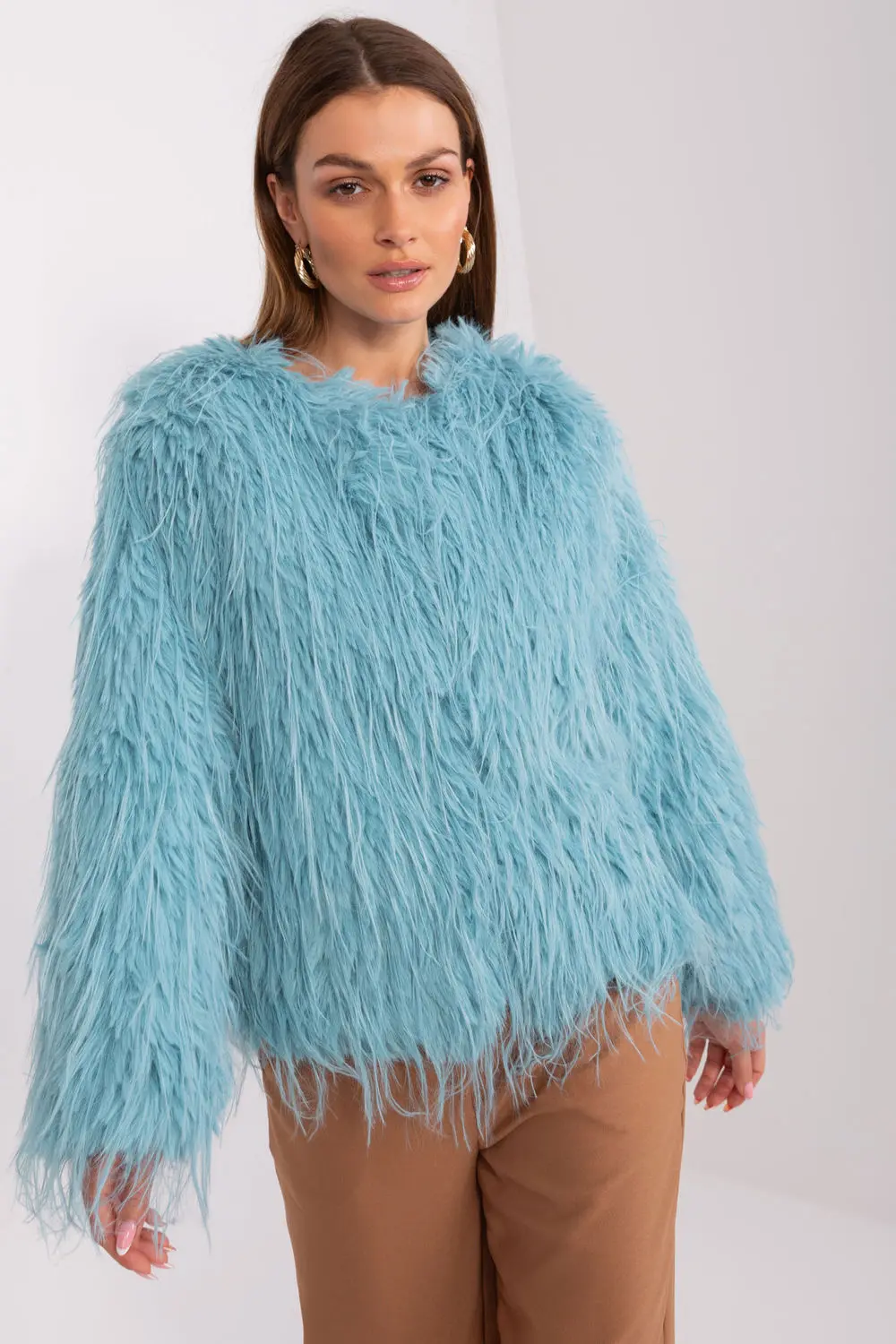 Veste en fausse fourrure verte